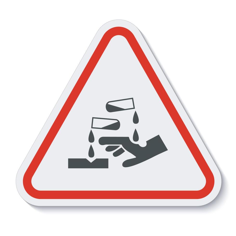 Beware Corrosive Substance Symbol Isolate On White Background,Vector Illustration vector