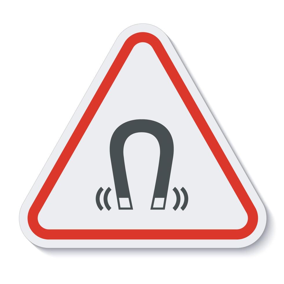 Beware Magnetic Field Symbol Sign Isolate On White Background,Vector Illustration EPS.10 vector