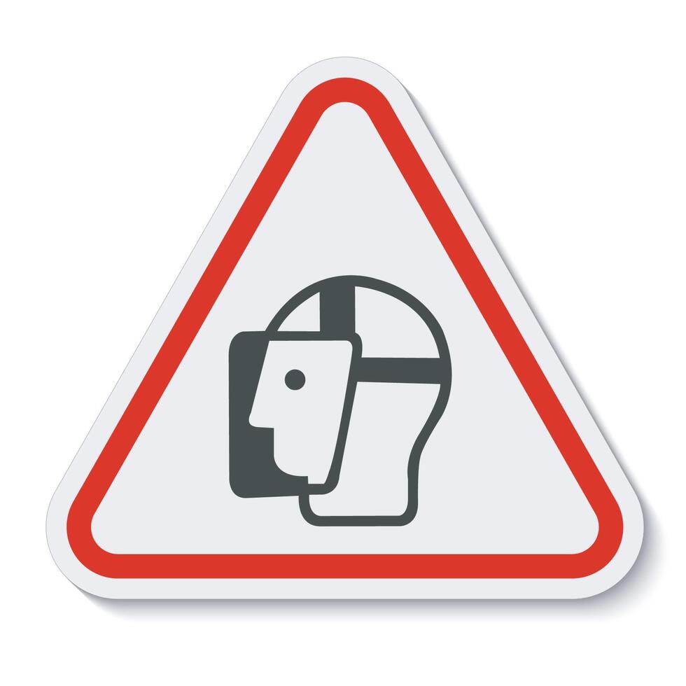 Symbol Face Shield Must Be Worn Sign Isolate On White Background,Vector Illustration EPS.10 vector