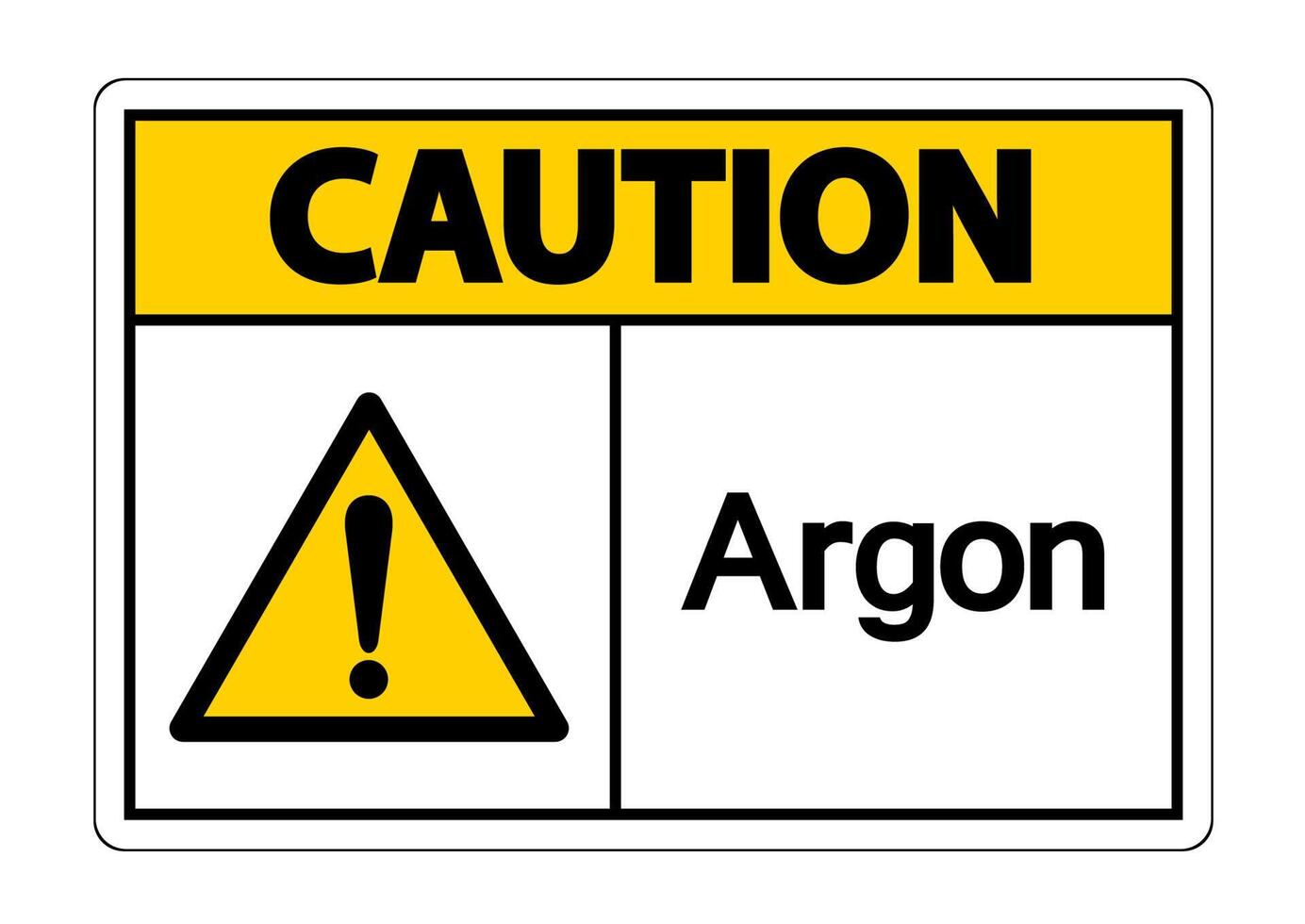 Caution Argon Symbol Sign vector