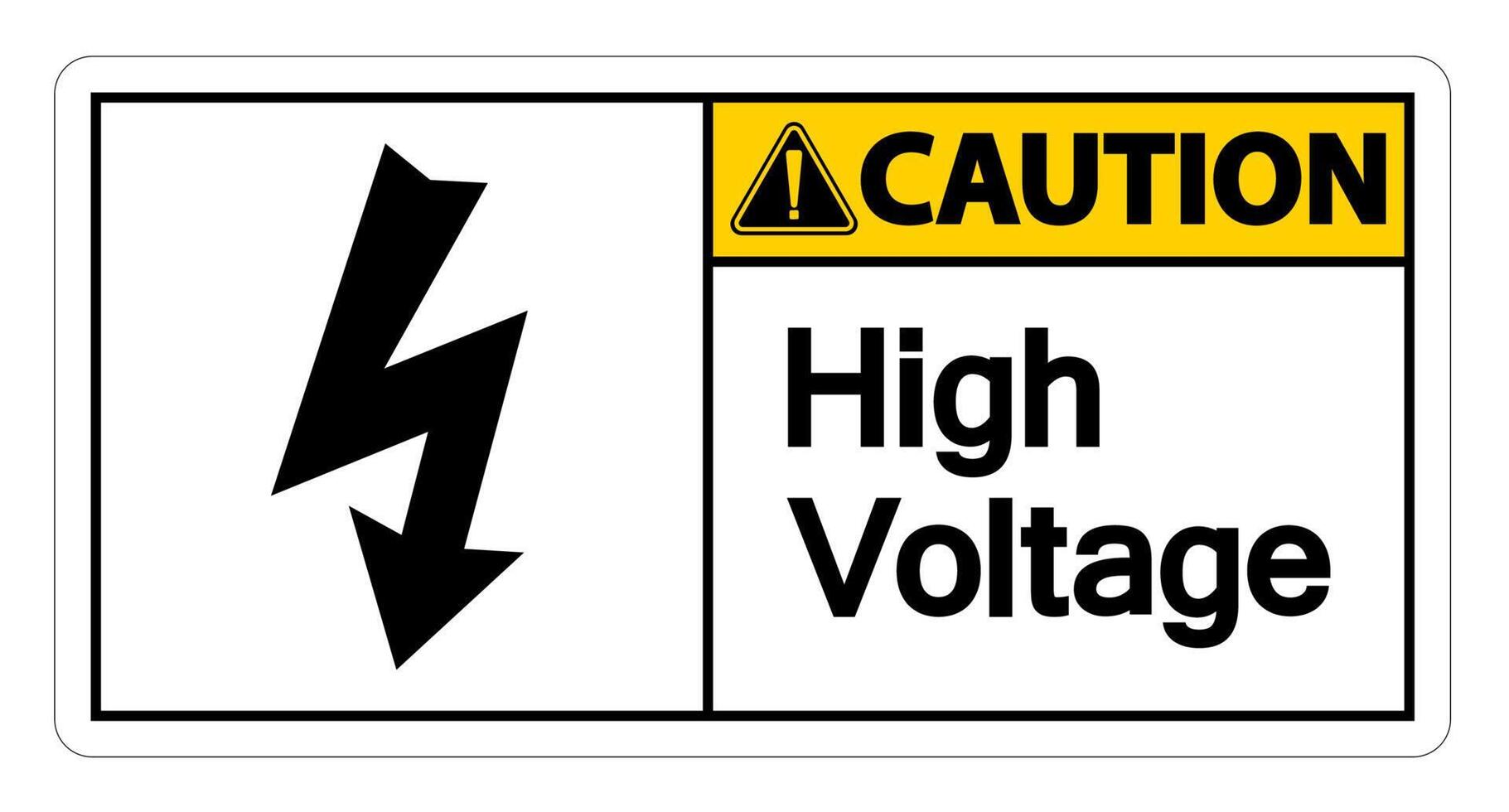 Caution high voltage sign on white background vector