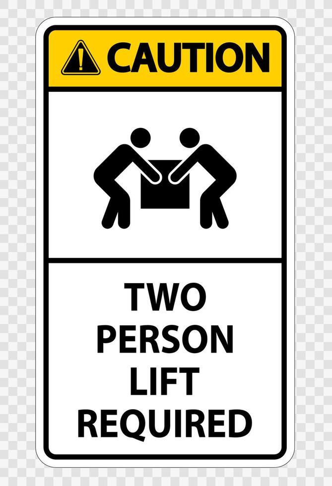 Two person lift required Symbol Sign Isolate on transparent Background,Vector Illustration vector
