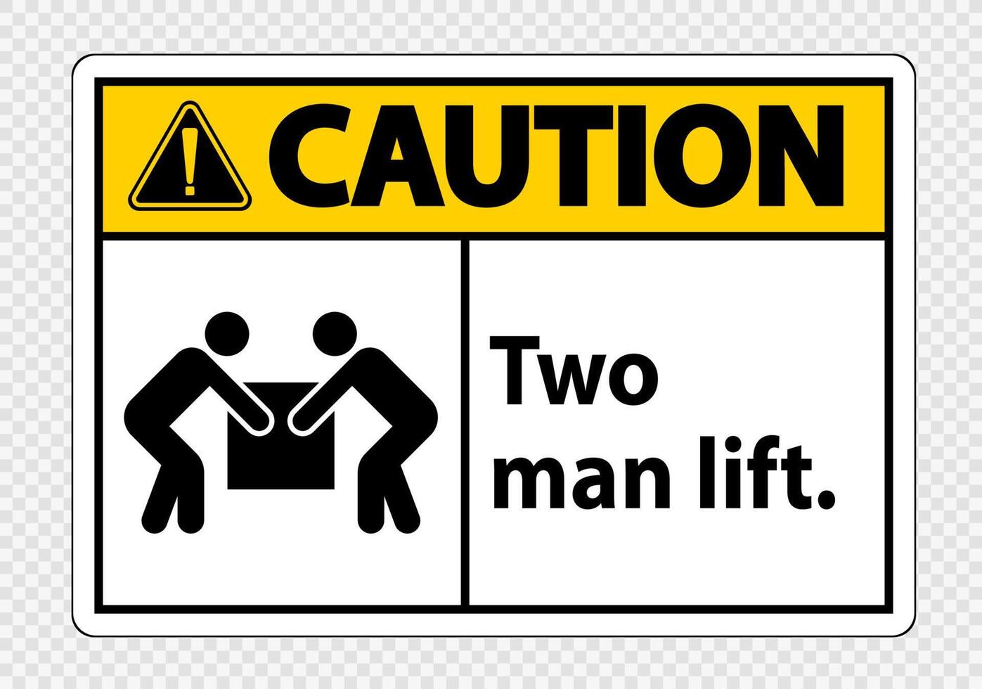 Two man lift  Symbol Sign Isolate on transparent Background,Vector Illustration vector