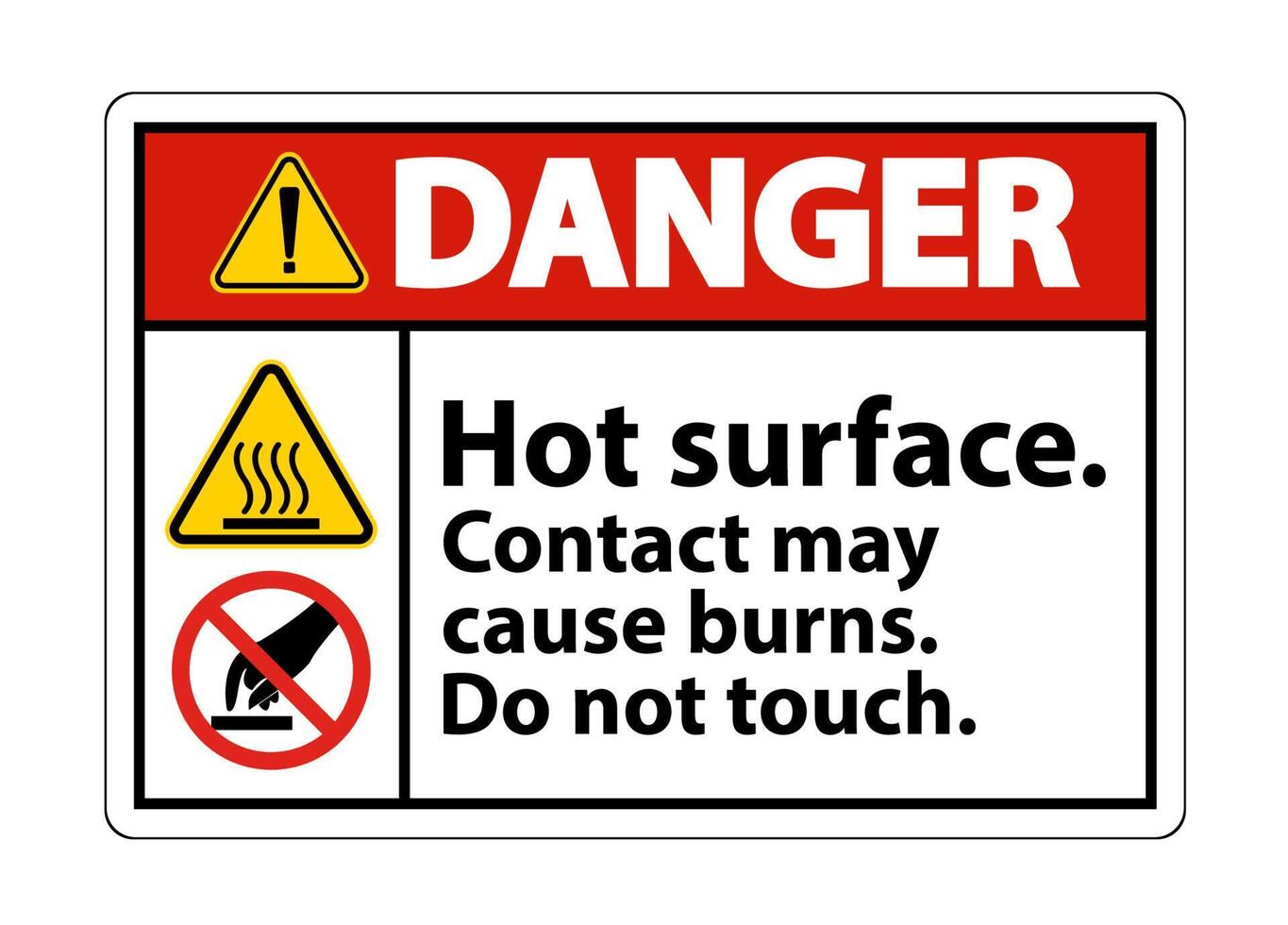 Danger Hot Surface Do Not Touch Symbol Sign Isolate on White Background,Vector Illustration vector