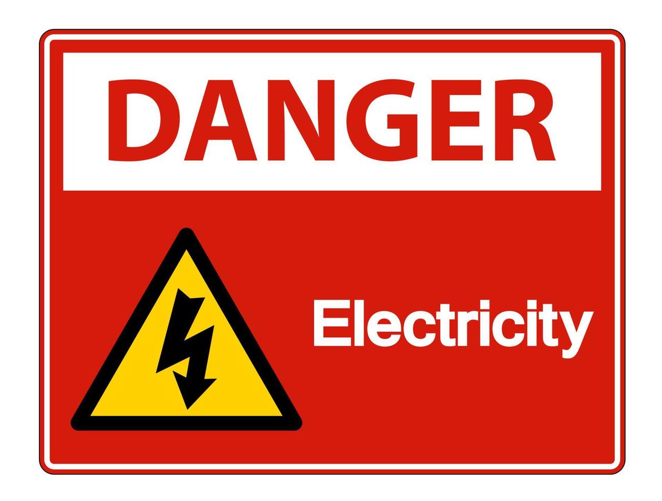 Danger Electricity Symbol Sign on white background vector