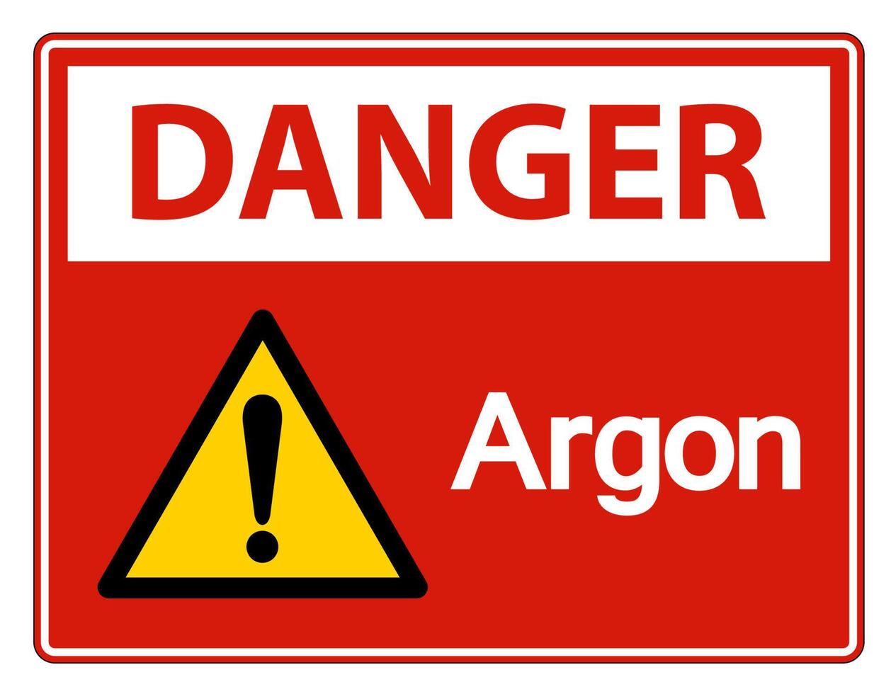 Danger Argon Symbol Sign On White Background vector