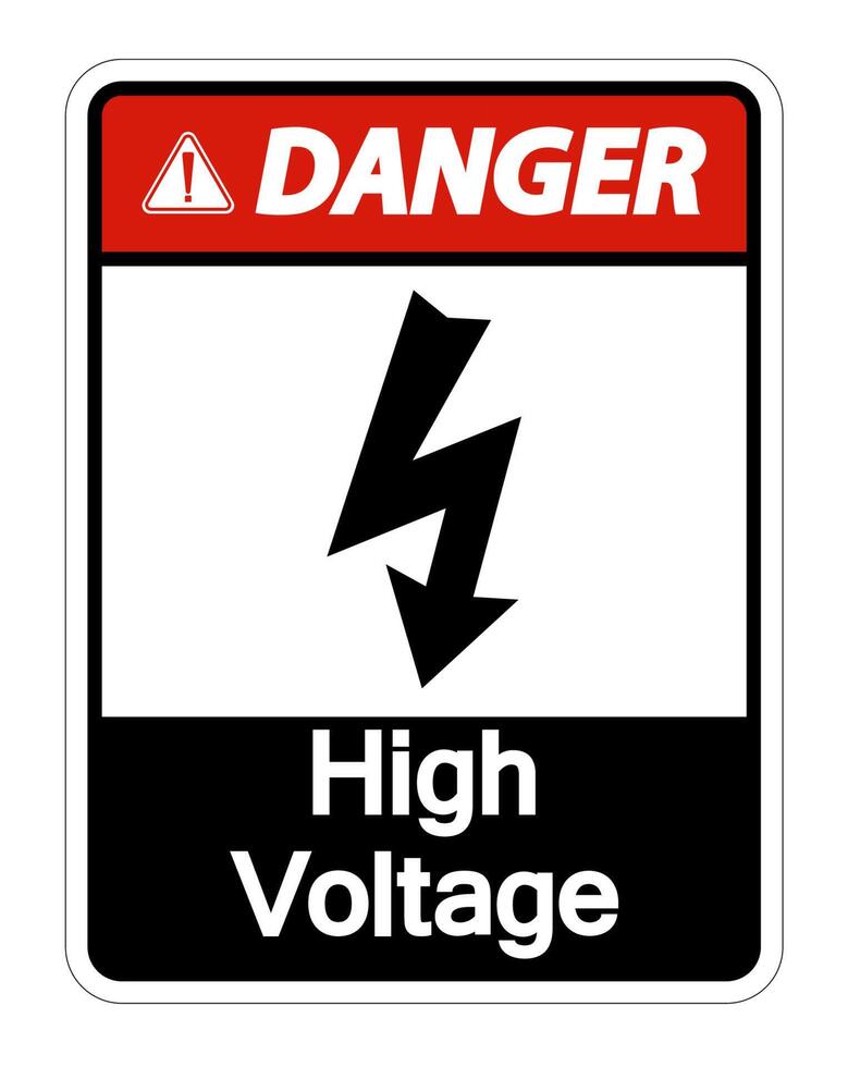 Danger high voltage sign On White Background vector