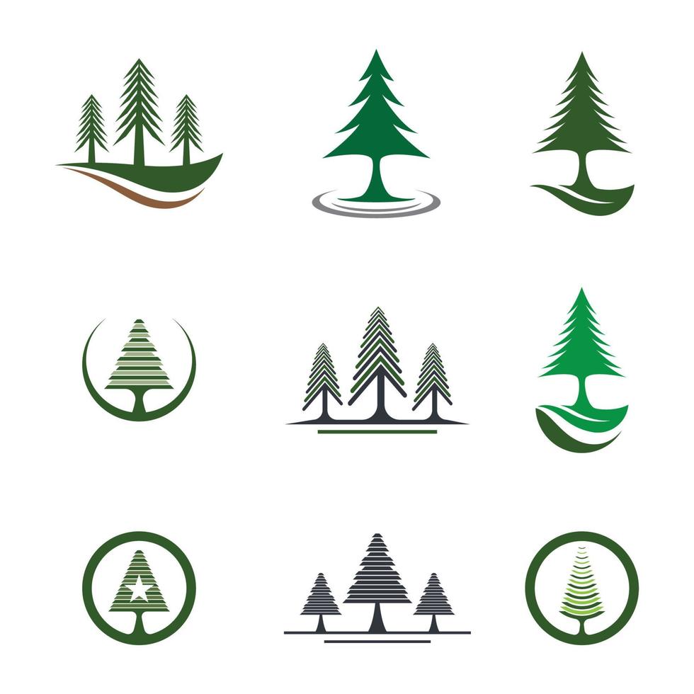 Pine tree logo images illustration vector