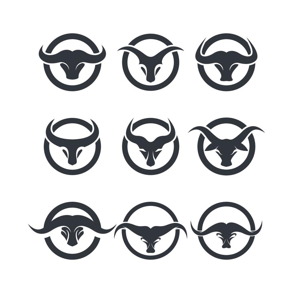 Bull head logo images vector