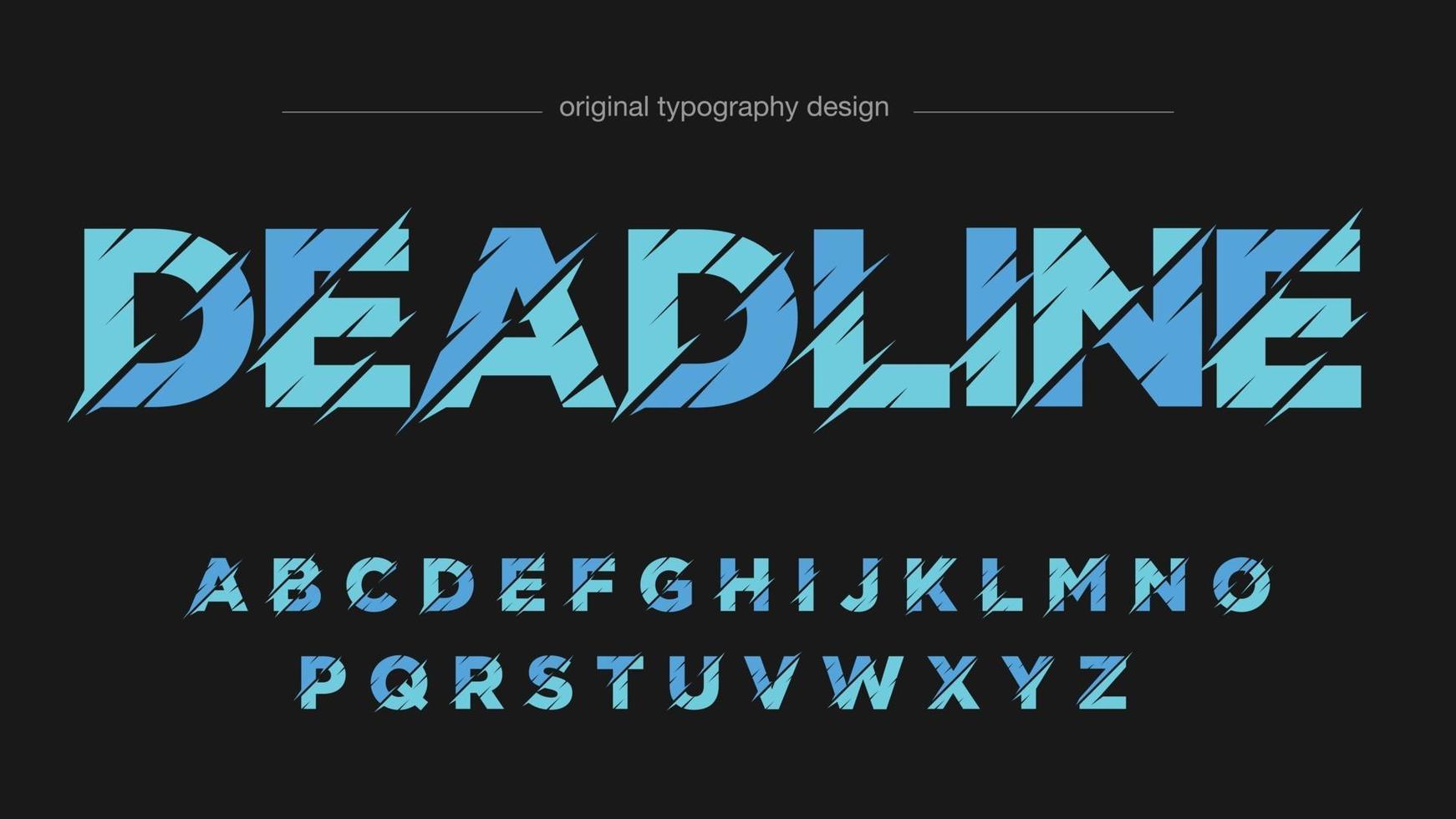 Blue sliced futuristic sports typography vector