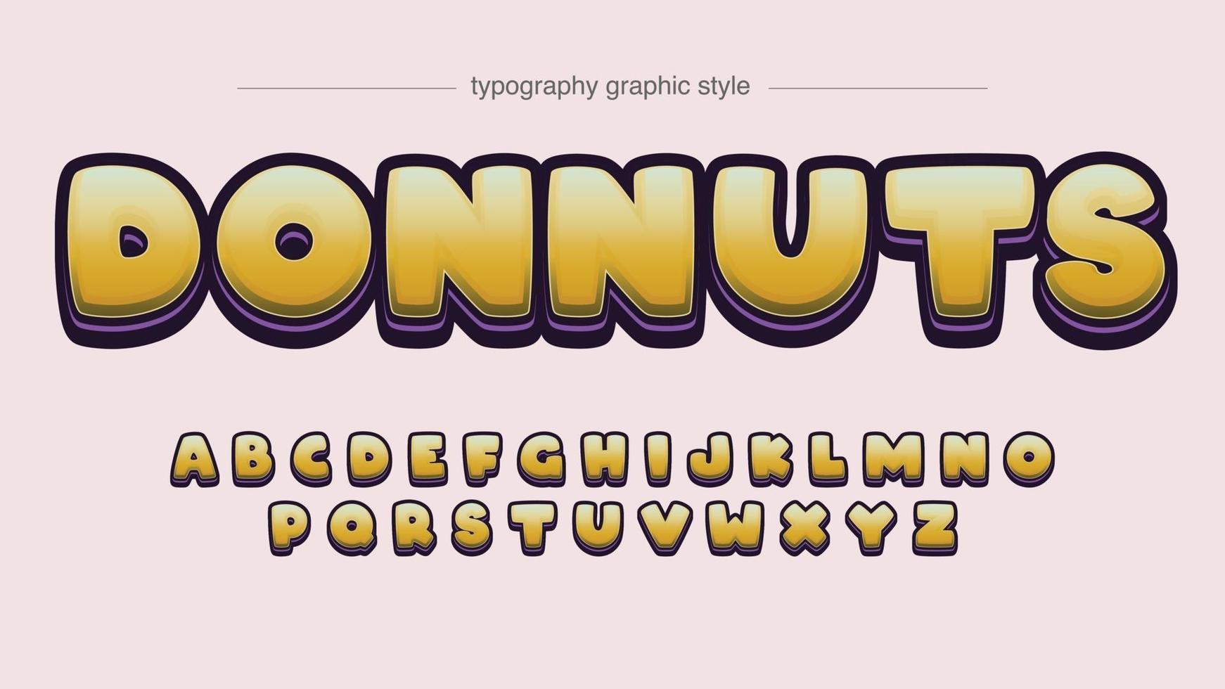 yellow 3d cartoon bubble typography vector