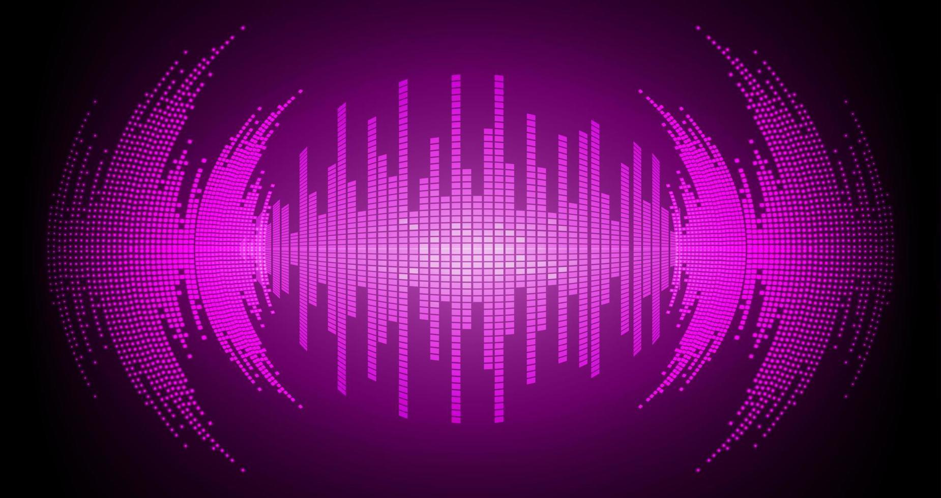 Sound waves oscillating dark light vector