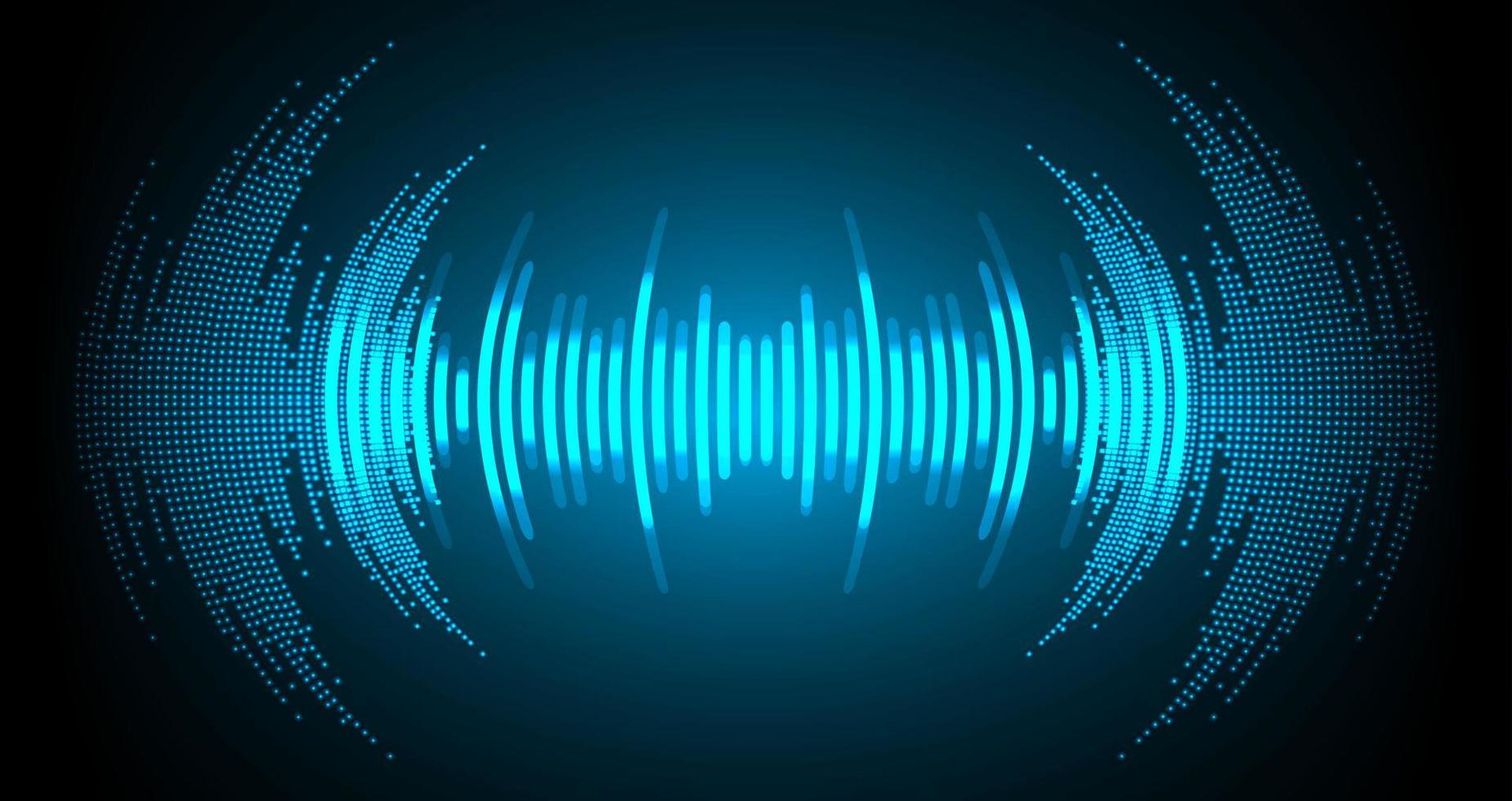 Sound waves oscillating dark light vector