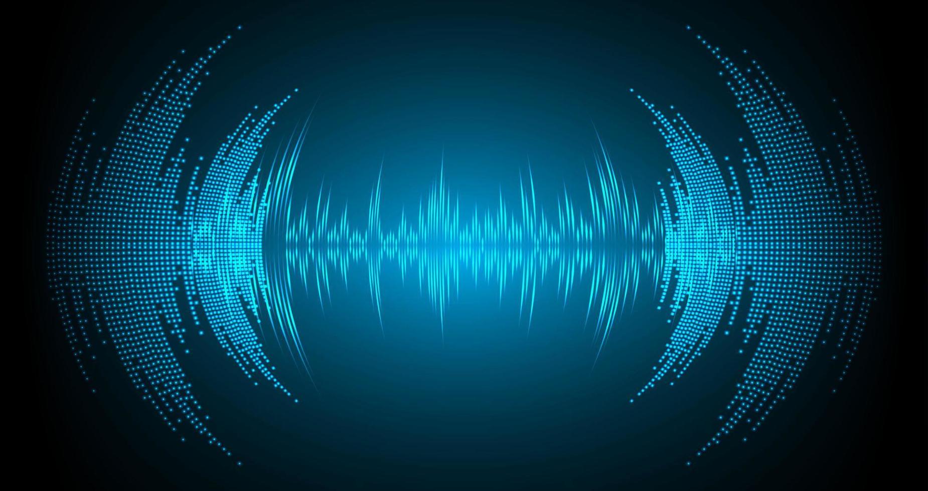 Sound waves oscillating dark light vector