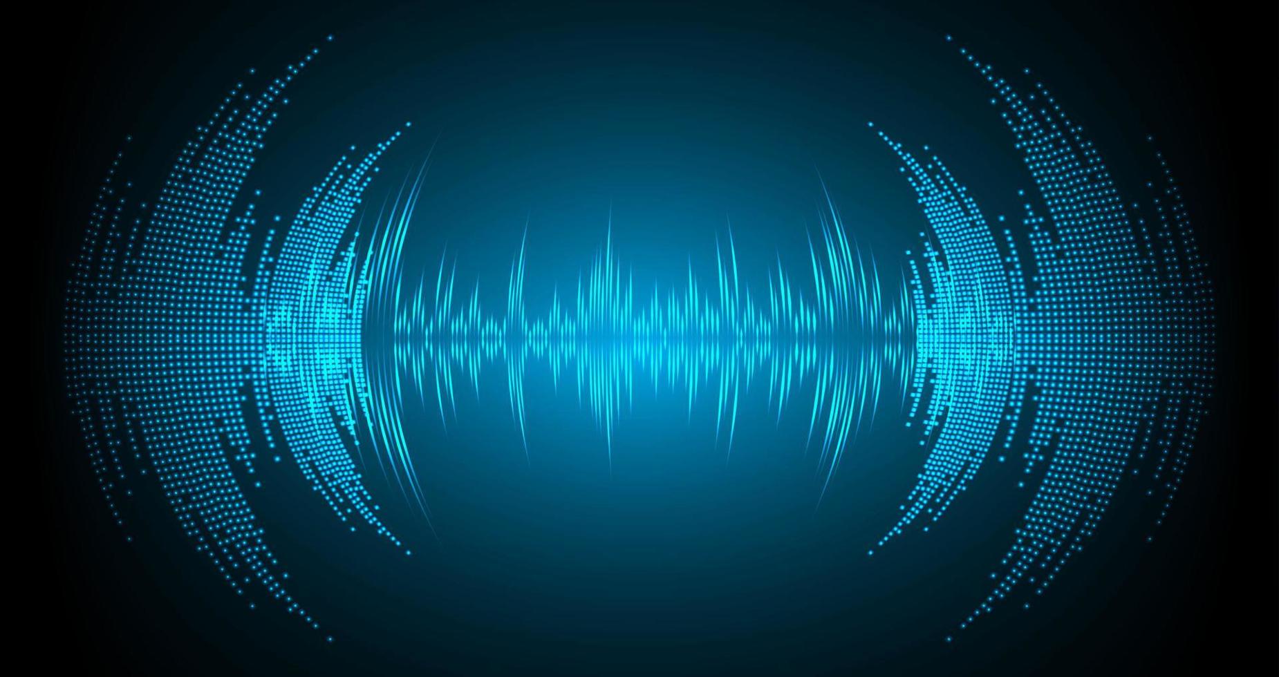 Sound waves oscillating dark light vector