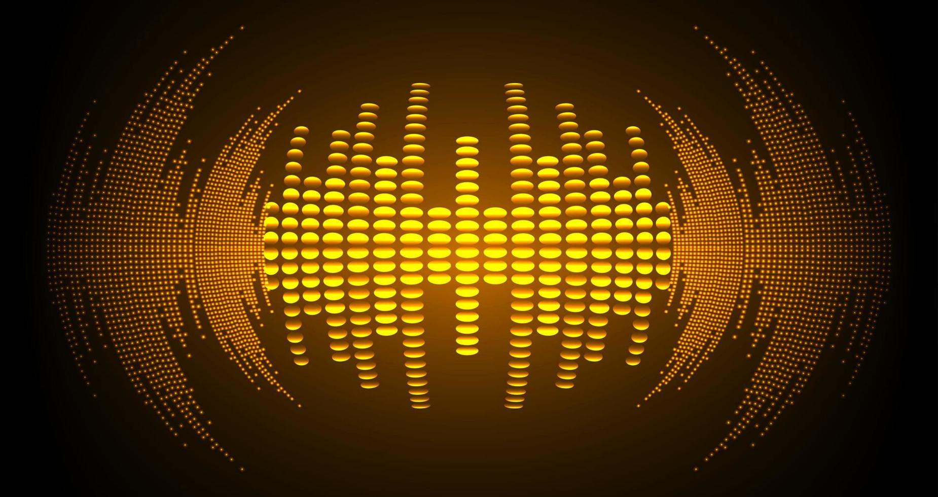 Sound waves oscillating dark light vector