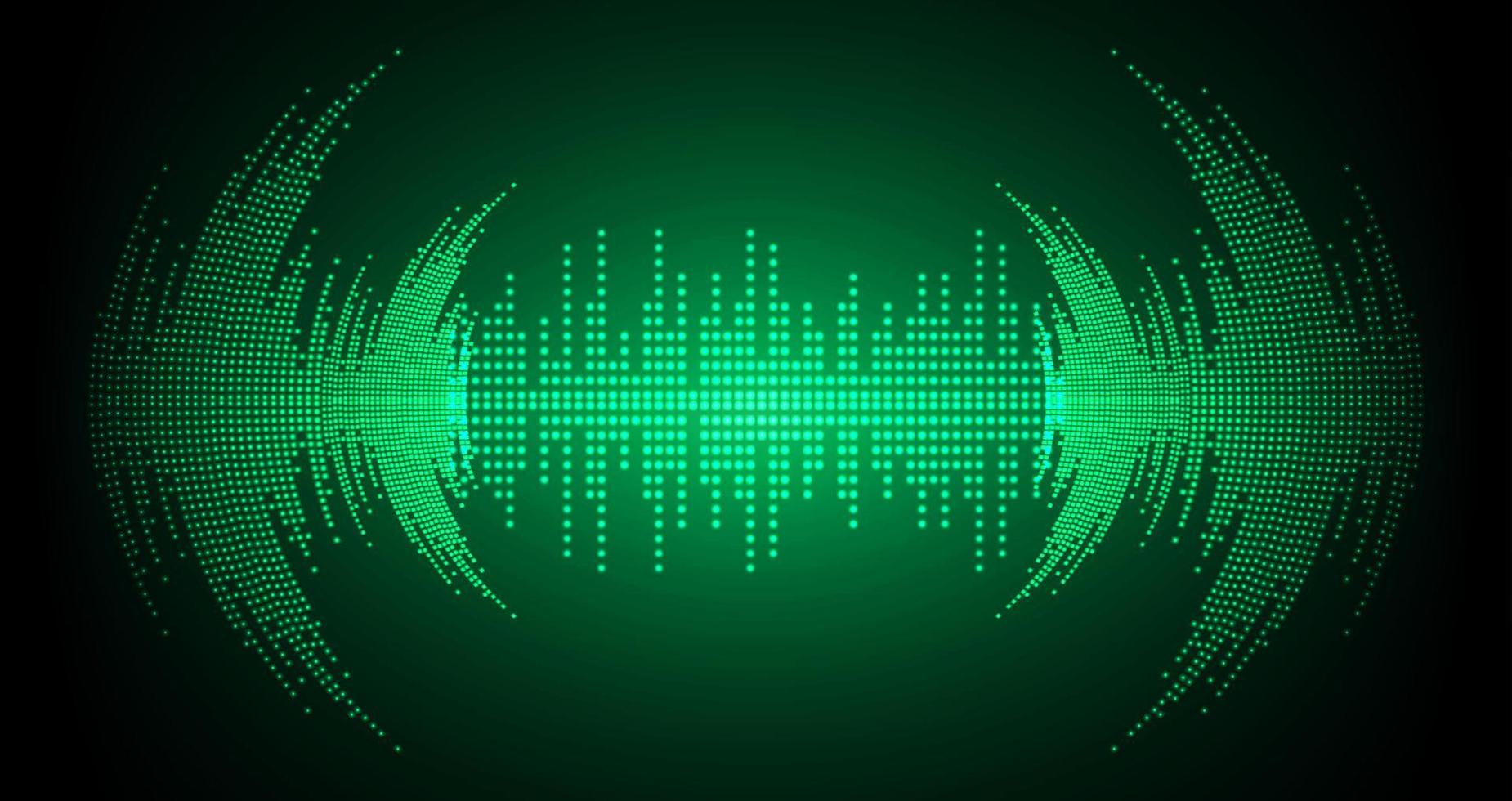 Sound waves oscillating dark light vector