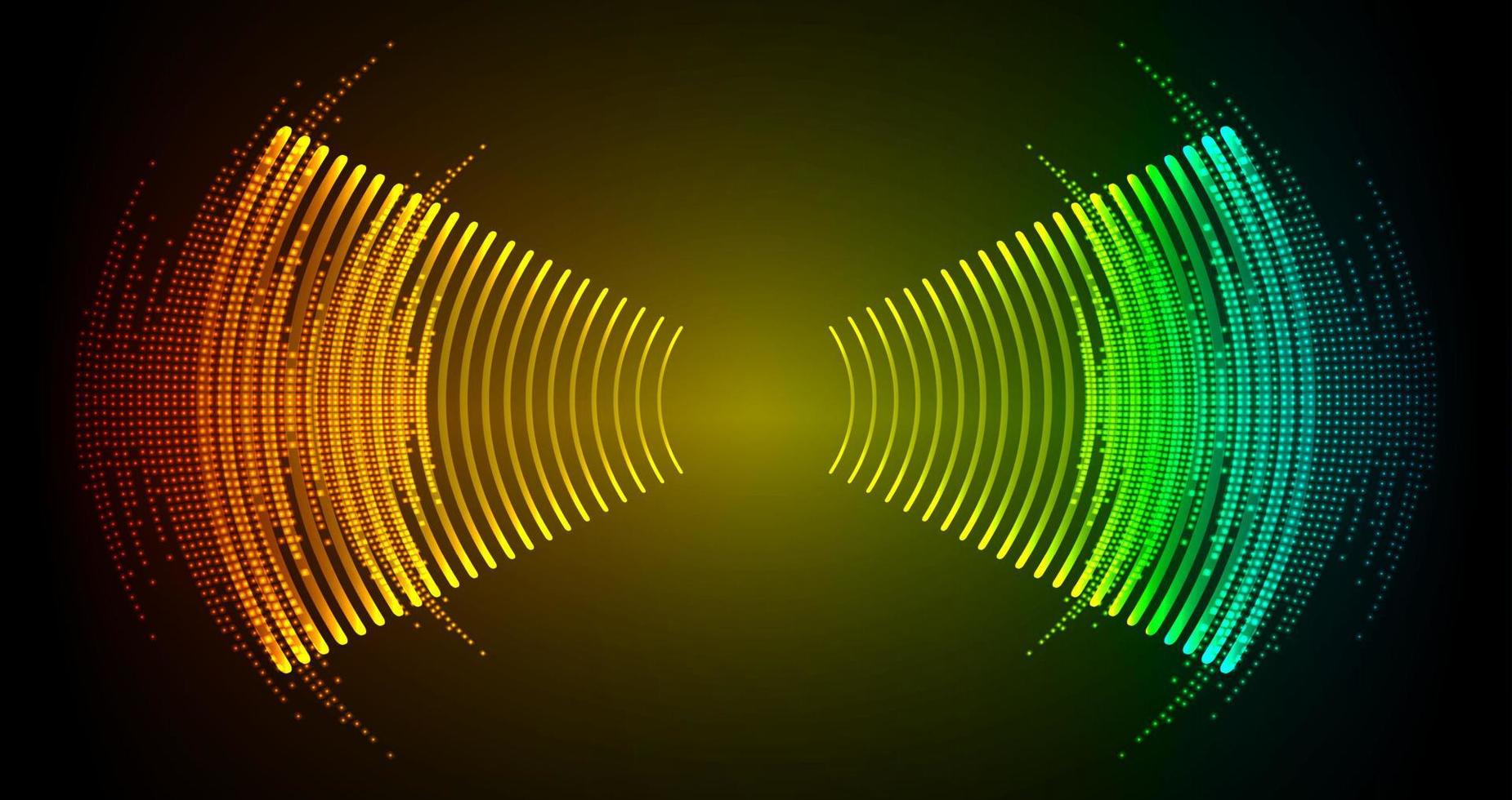 Sound waves oscillating dark light vector