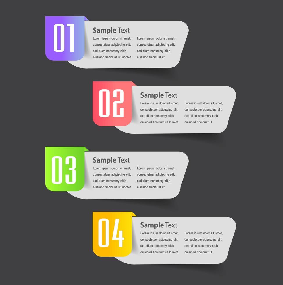 modern text box template, infographics banner vector