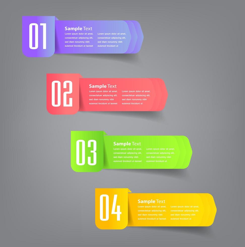 modern text box template, infographics banner vector