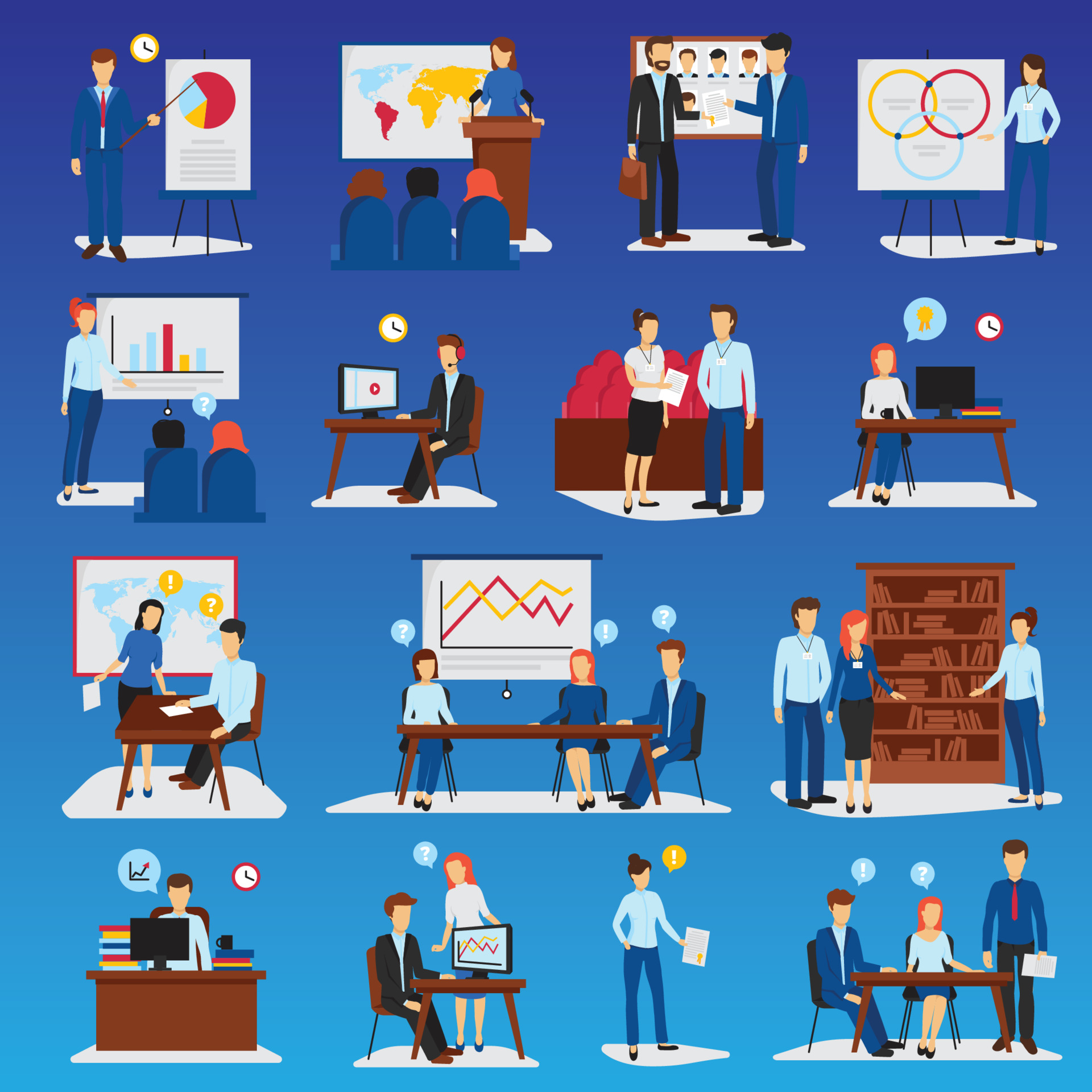 business people in flat style. Free Vector 3553419 Vector Art at Vecteezy