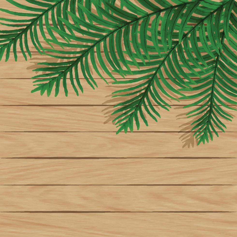 follaje y pared de madera. vector