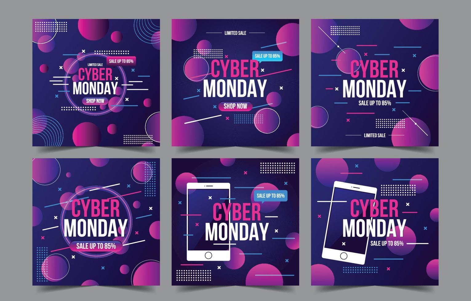 Modern Cyber Monday Sale Social Media Post vector