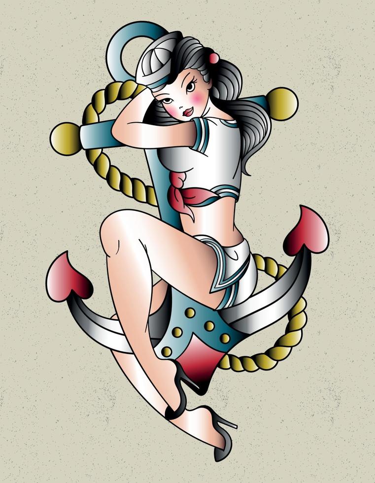 pin up old school vector