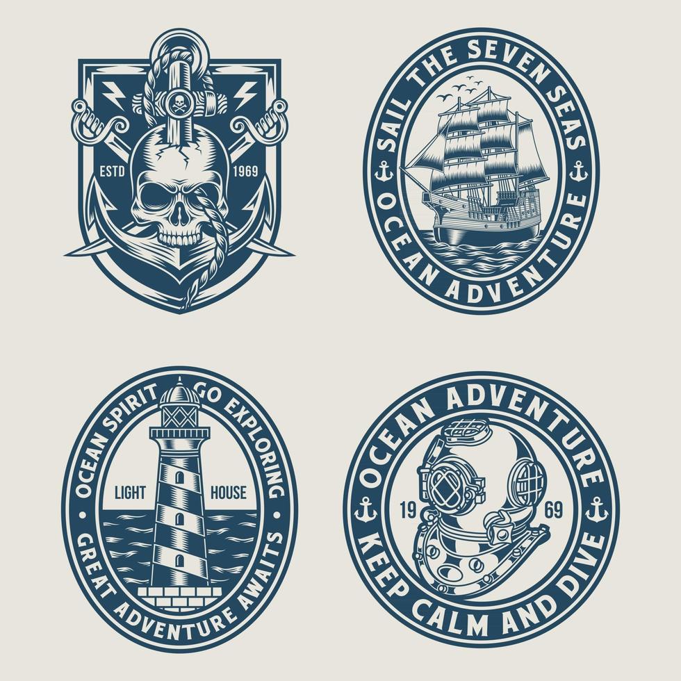 Nautical Emblem Vector Graphic Collection