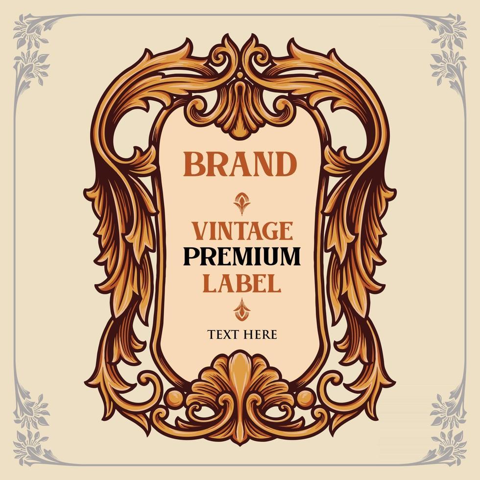 Vintage Premium Label with Ornaments vector