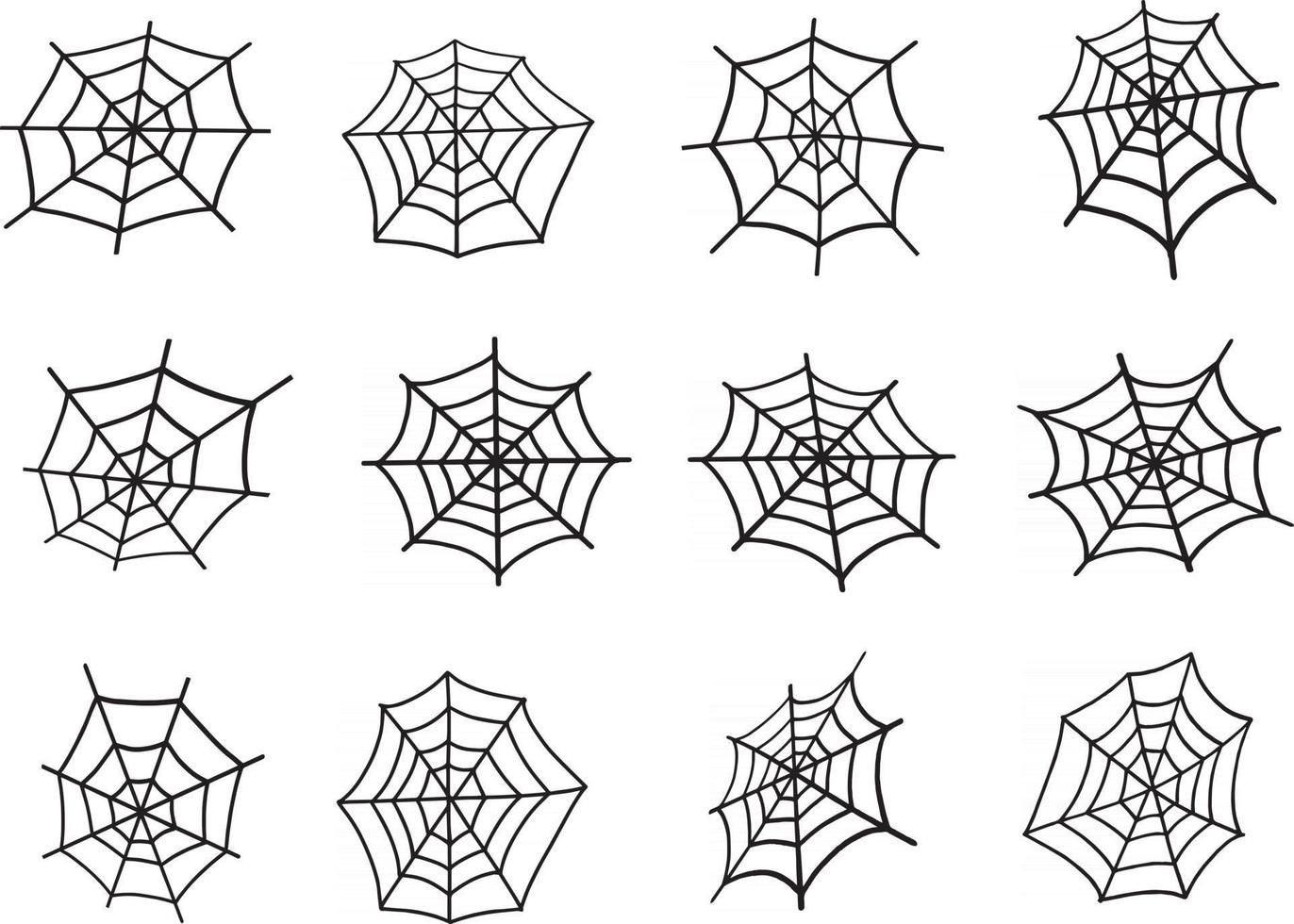 Collection of spider web. vector illustration