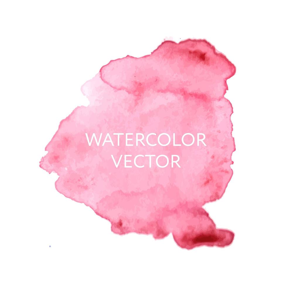 Abstract watercolor splash. Watercolor drop vector pink