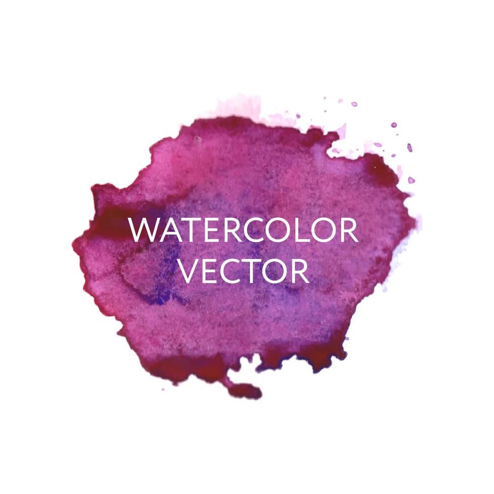 Abstract watercolor splash. Watercolor drop vector pink
