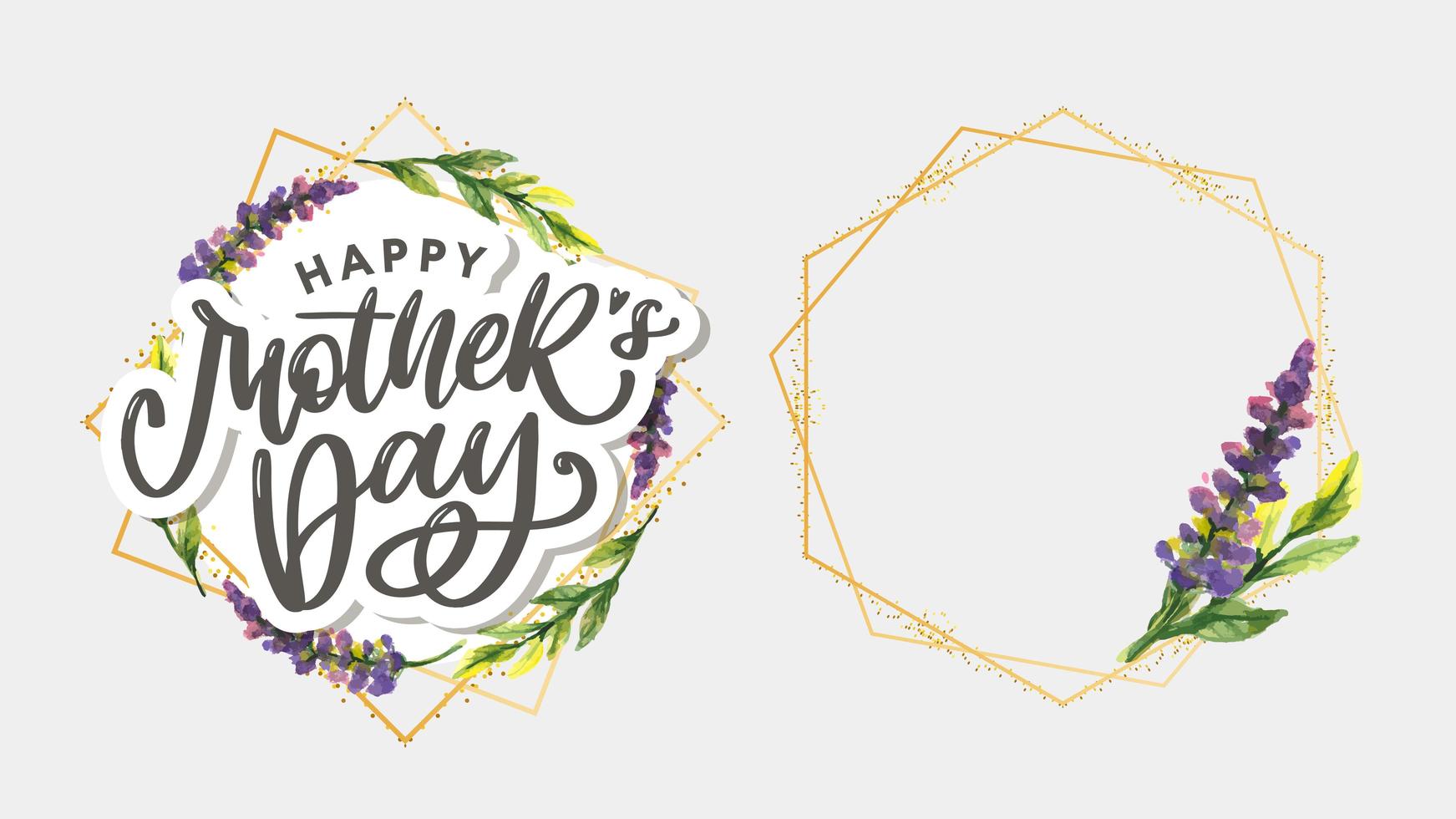 Elegant greeting card design with stylish text Mother s Day on colorful flowers decorated background. vector