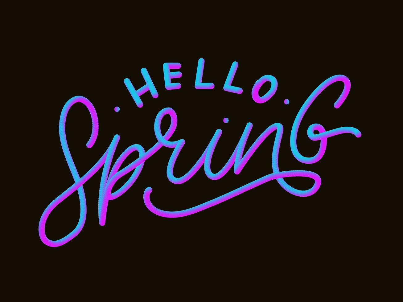 Hello Spring Flowers Text Background Frame lettering slogan vector