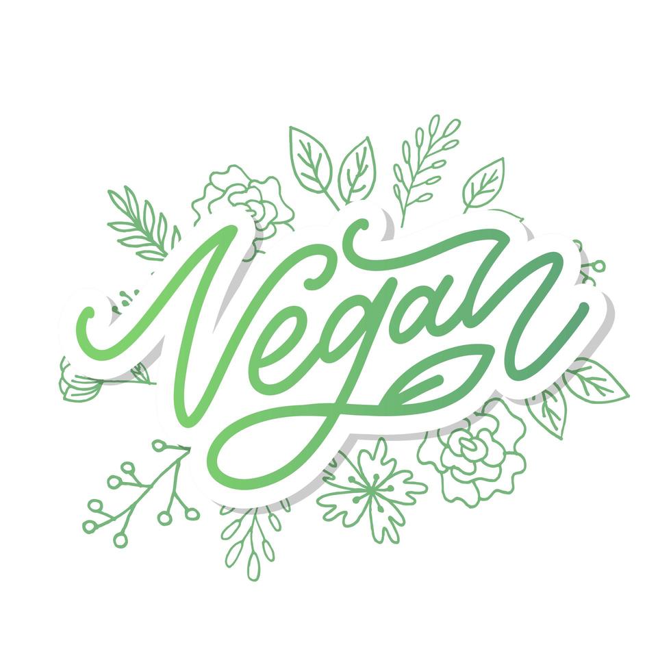 Vector illustration, food design. Handwritten lettering for restaurant, cafe menu. Vector elements for labels, logos, badges, stickers or icons. Calligraphic and typographic collection. Vegan menu