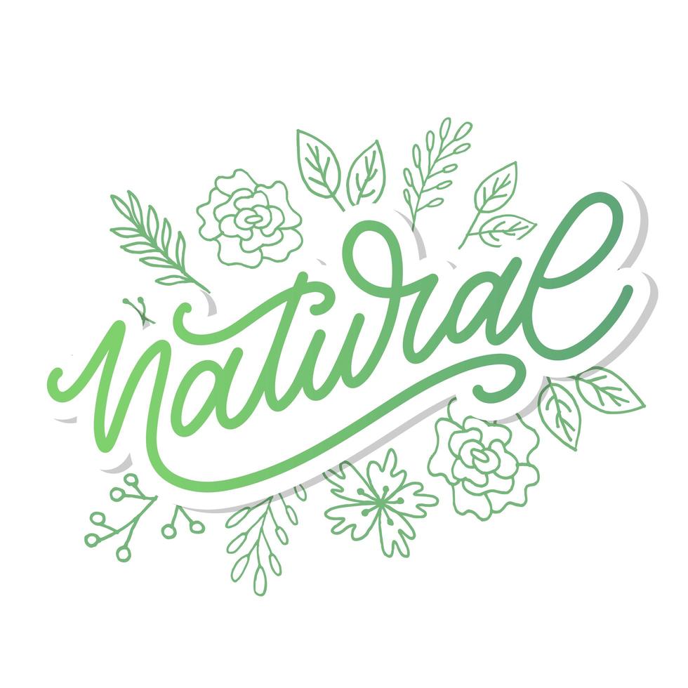 100 Natural Vector Lettering Stamp Illustration slogan calligraphy