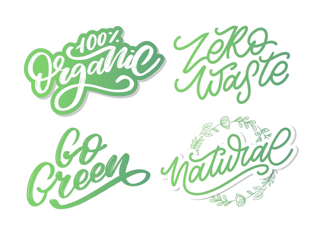 Concept Zero Waste handwritten text title sign. Vector illustration.
