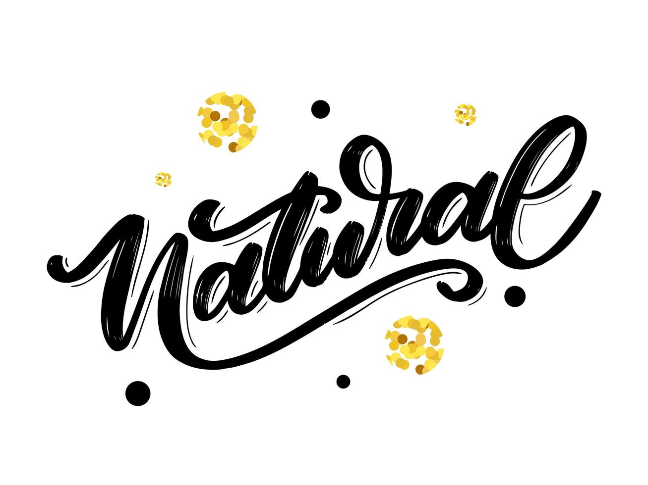 100 Natural Vector Lettering Stamp Illustration slogan calligraphy