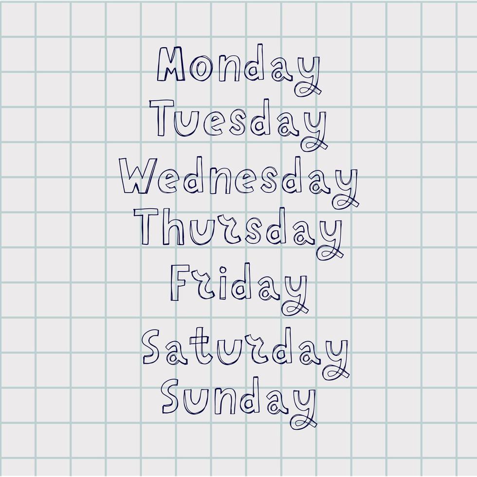 Lettering In Spanish Days Of The Week Monday Tuesday Wednesday Thursday  Friday Saturday Sunday Handwritten Words For Calendar Weekly Plan Organizer  Stock Illustration - Download Image Now - iStock