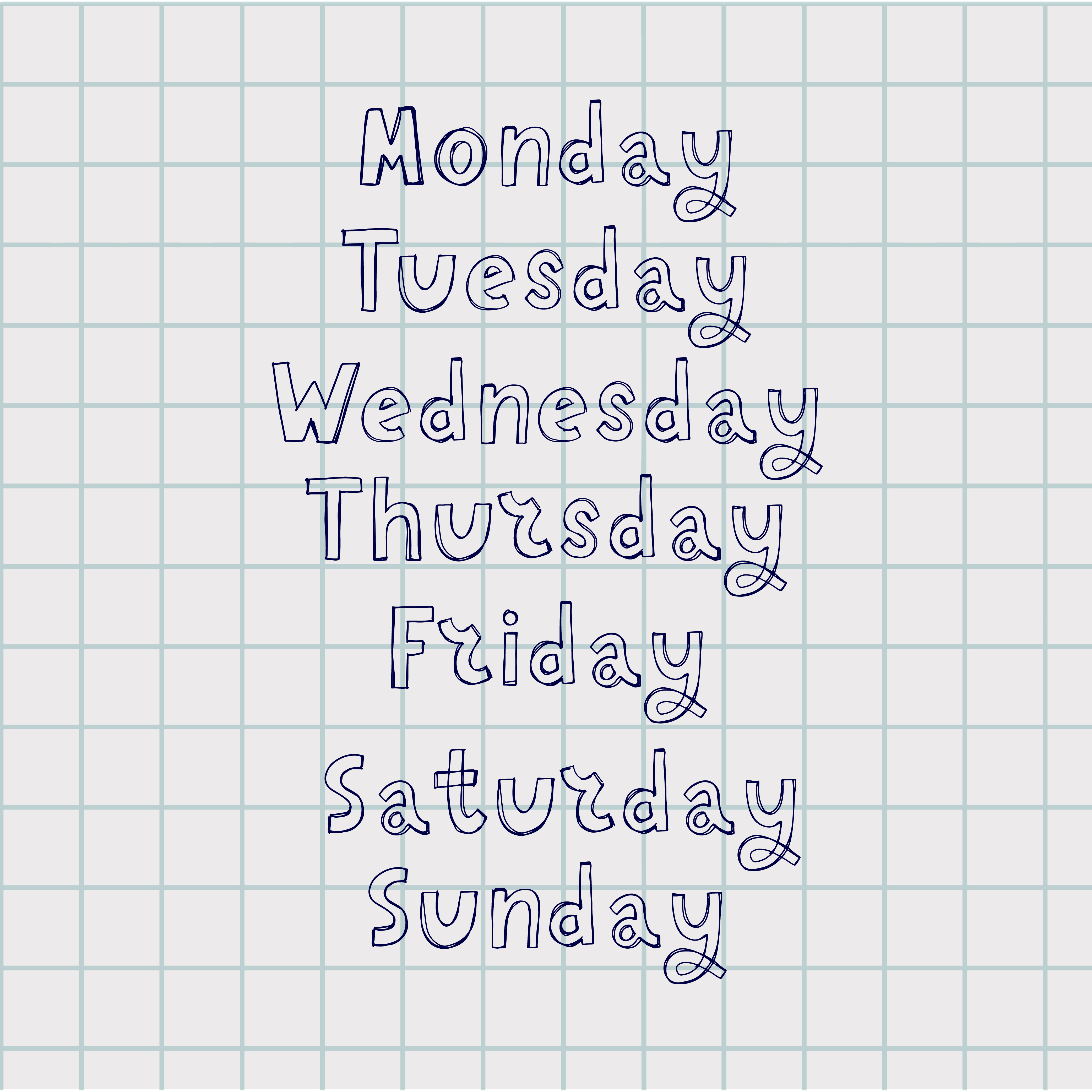 Handwritten days of the week monday, tuesday, wednesday, thursday, friday, saturday  sunday. Modern colorful design for calendar, weekly plan, organizer. Vector  illustration 6656246 Vector Art at Vecteezy