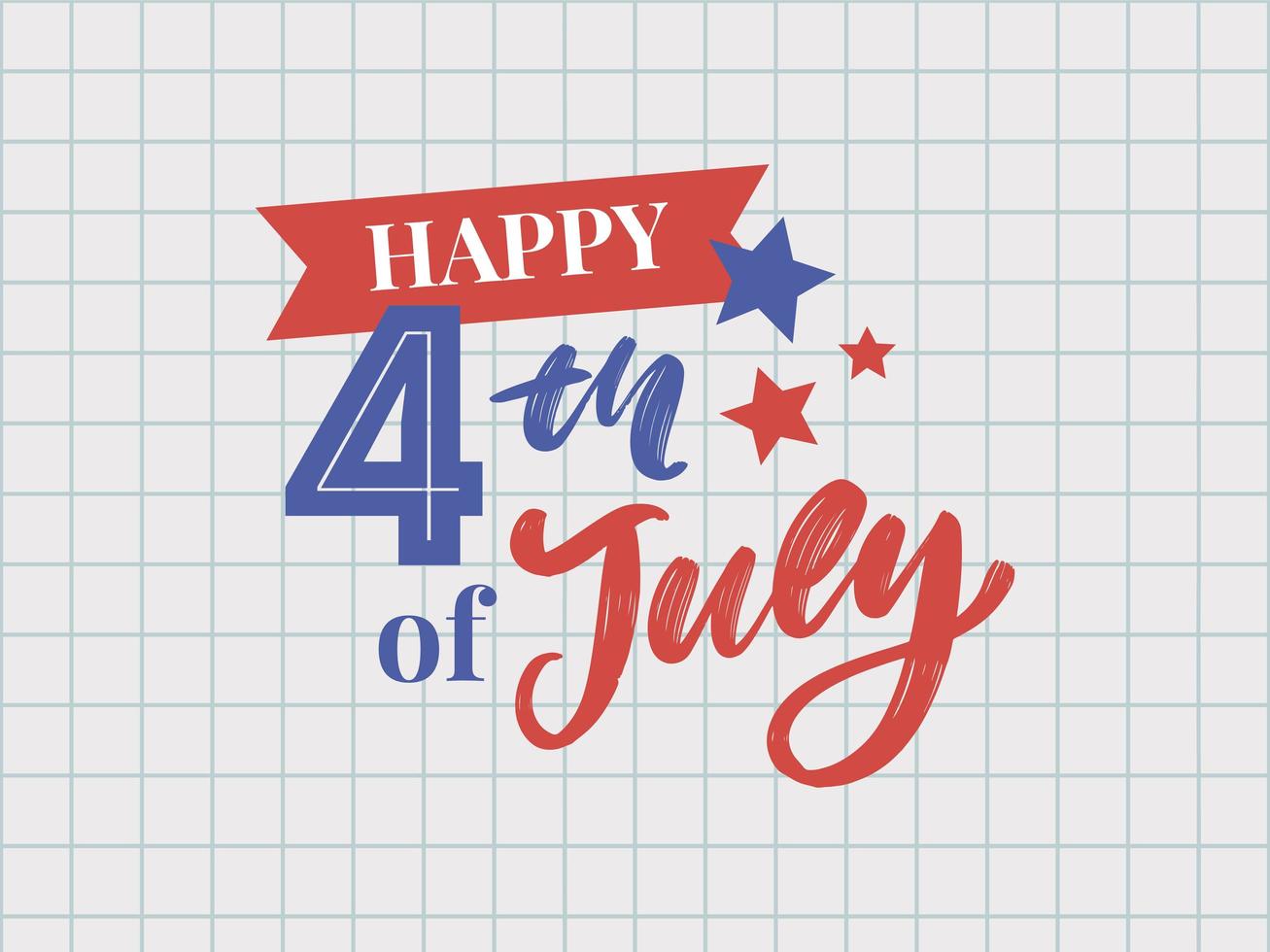 illustration of 4th of July Background with American flag vector