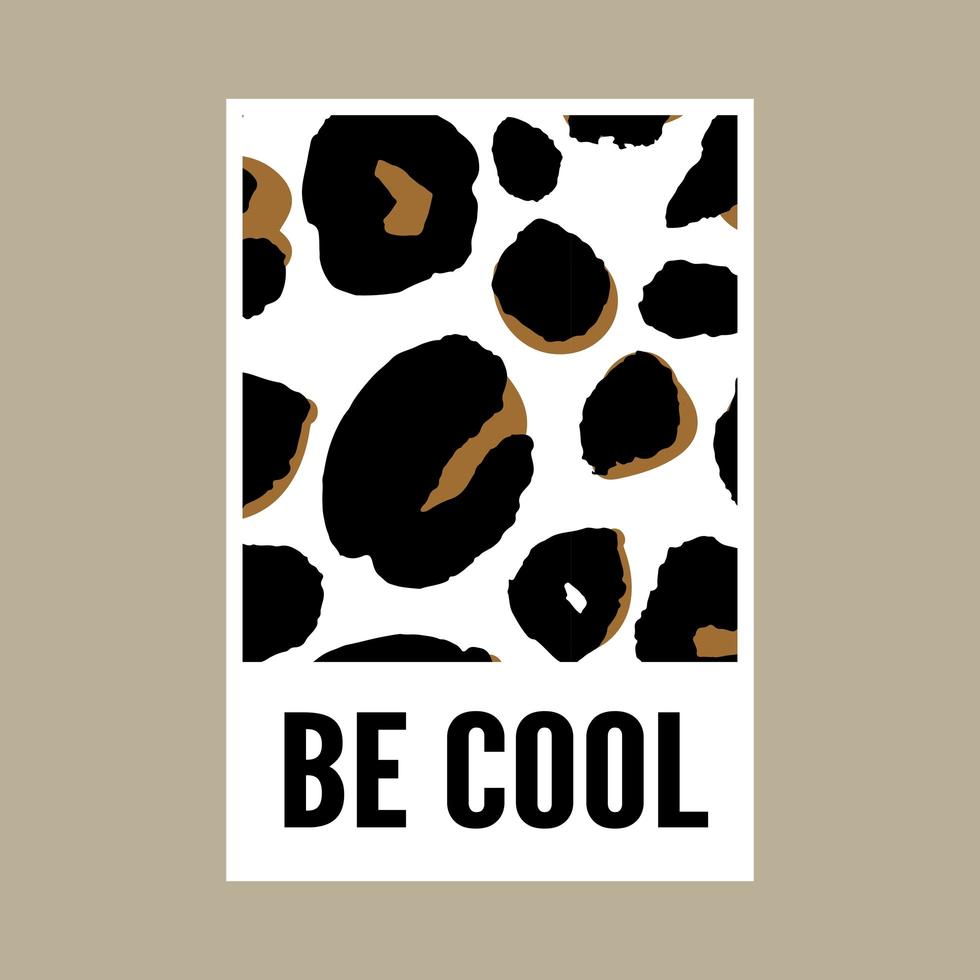 wild cool slogan ripped off revealing leopard skin inside illustration vector