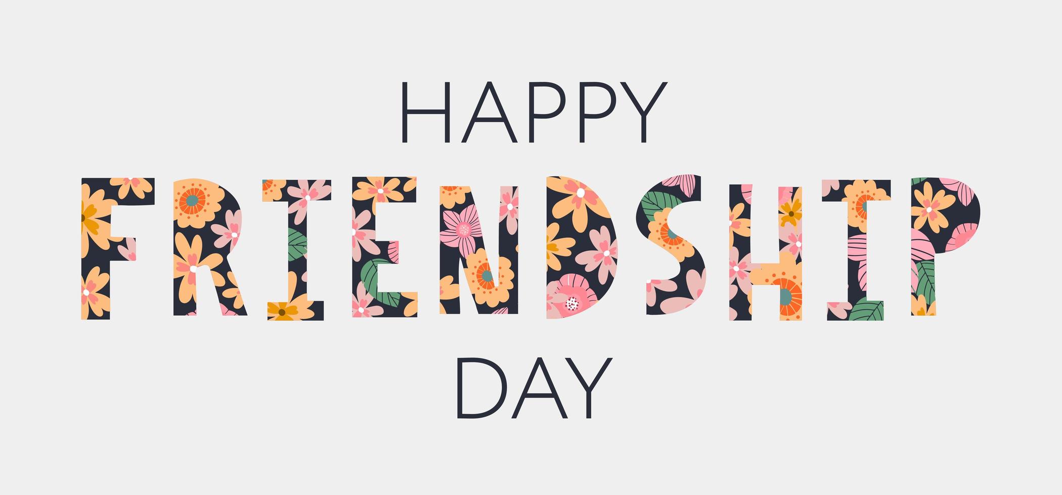 Happy Friendship Day greeting card. For poster, flyer, banner for website template, cards, posters, logo. Vector illustration.