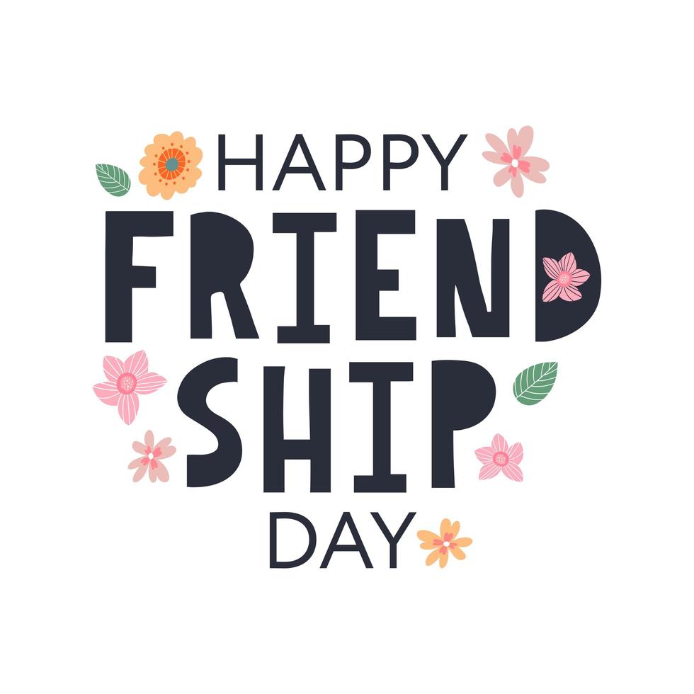 Happy Friendship Day greeting card. For poster, flyer, banner for website template, cards, posters, logo. Vector illustration.