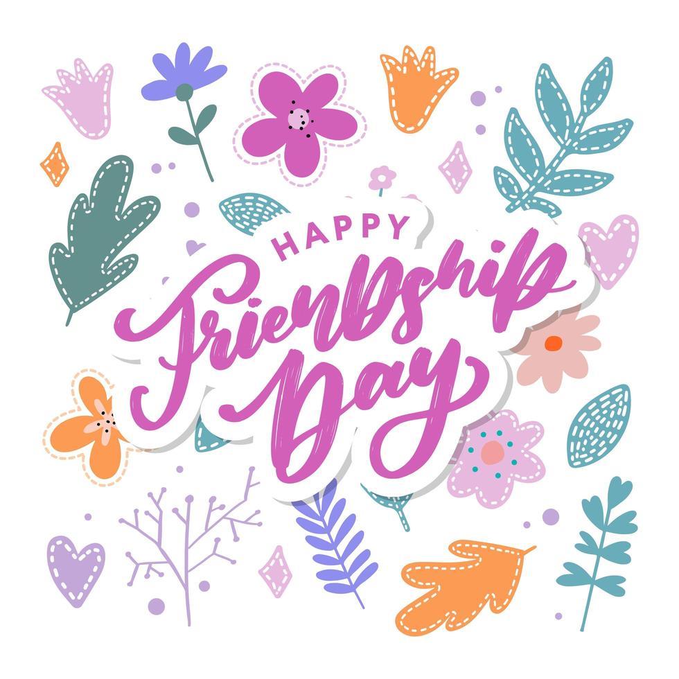 Happy Friendship Day greeting card. For poster, flyer, banner for website template, cards, posters, logo. Vector illustration.