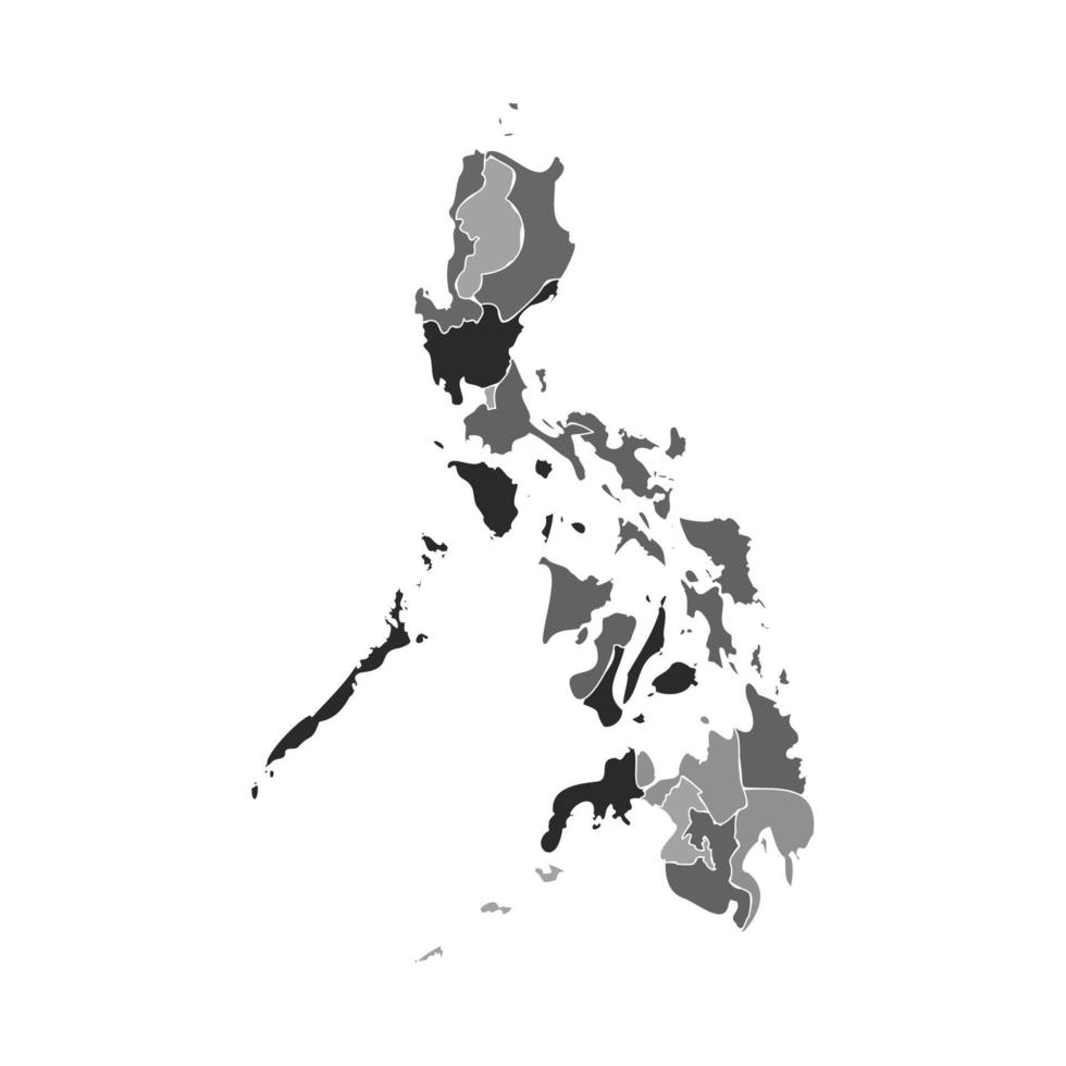 Gray Divided Map of Philippines vector