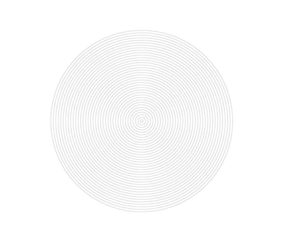 Concentric circle element. Black and white color ring. sound wave vector