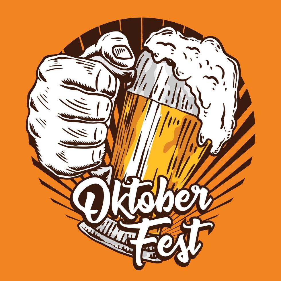 Hand Beer vector, Oktober Fest vector