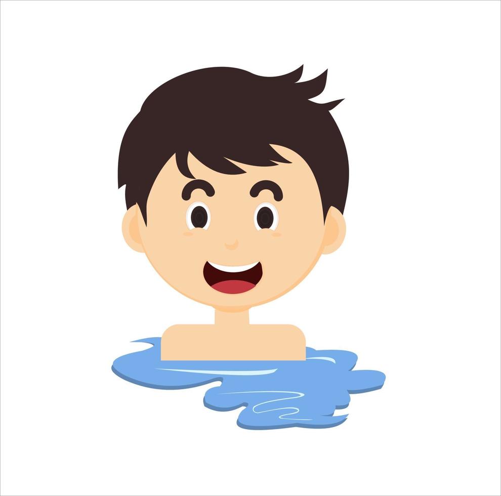 personaje infantil de natación vector